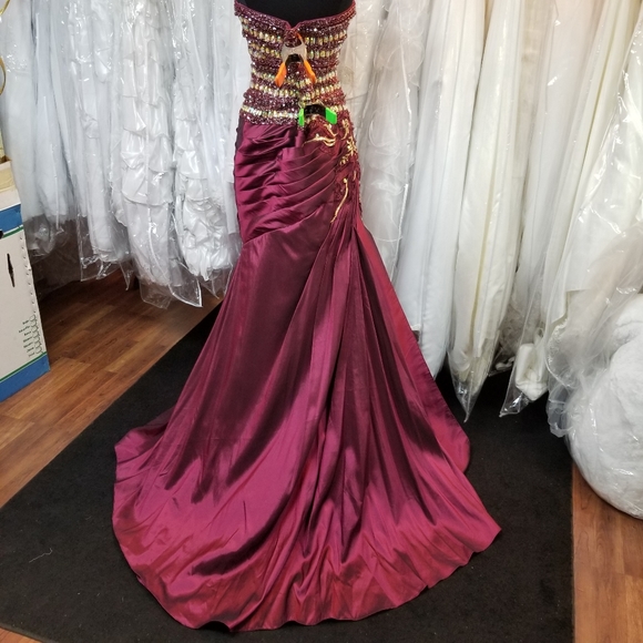 Couture Beaded Mermaid Gown - Picture 4 of 6